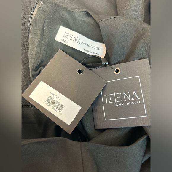 Mac Duggal 49612 High Neck Flared Illusion Sleeve Mini Dress Size 2 NWT Black - Picture 4 of 4